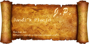 Janák Placid névjegykártya